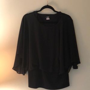 Flowy black dress blouse